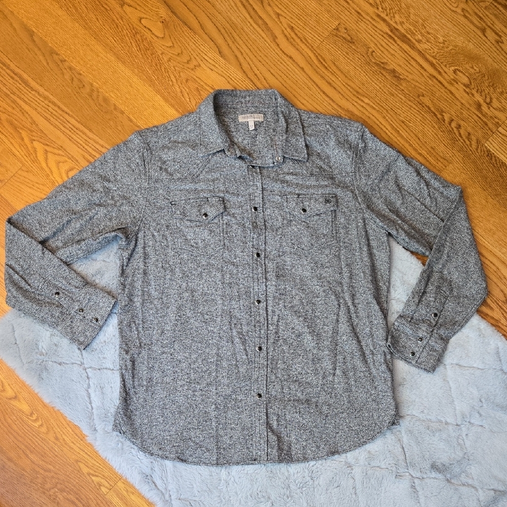 Blue Ranchwear Grey Longsleeve Pearl Snap Shirt, Mens XL, Great Condition